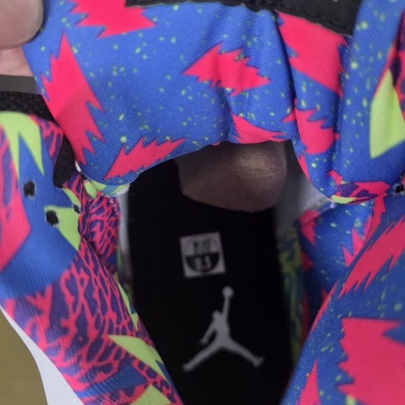 Bel-Air Jordan 5's - White, Purple, Neon Green - Picture 7 of 7